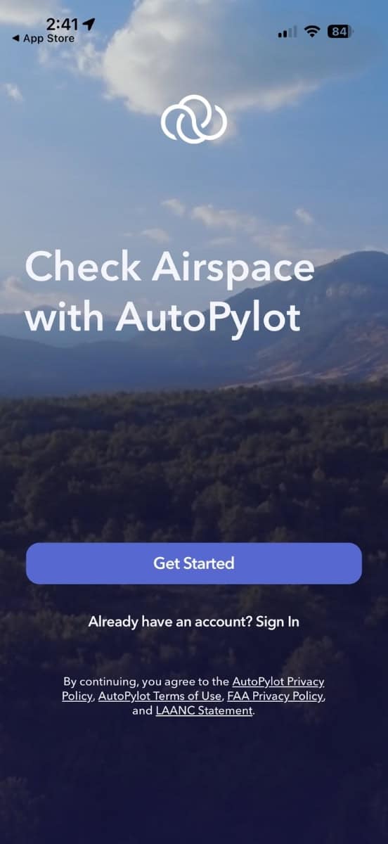 AutoPylot get-started screen