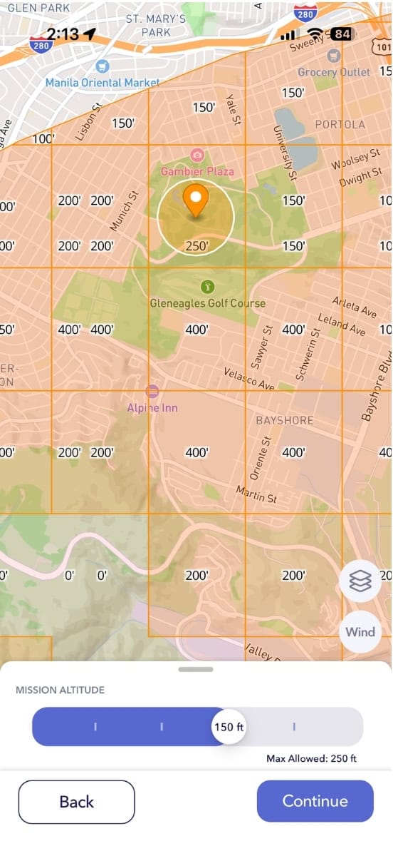 AutoPylot LAANC — choose flight altitude